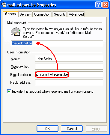 Outlook Express configuration