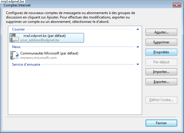 Windows Mail - Je n'arrive pas à me connecter au serveur de courrier sortant (SMTP)